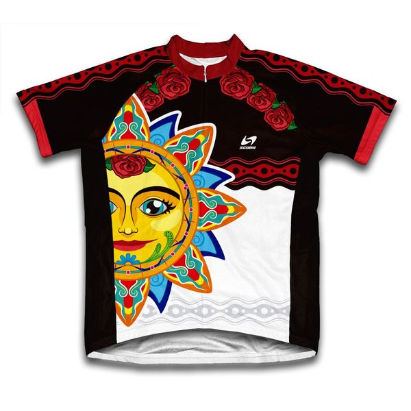 Mexican Sun Short Sleeve Cycling Jersey for Men - Size M Yellow