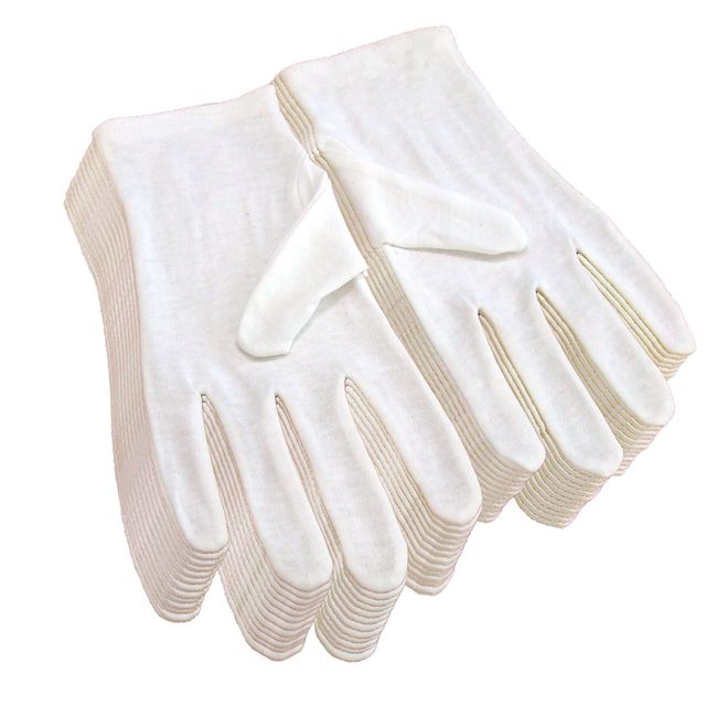 Cotton Gloves, Pure cotton 100%, 12 Pairs