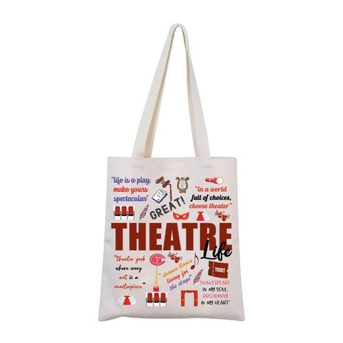 Teatro teatrale regalo vita teatro vita Tote Bag Teatro Amanti Regalo Teatro Mamma Regalo, Borsa Teatro, Small