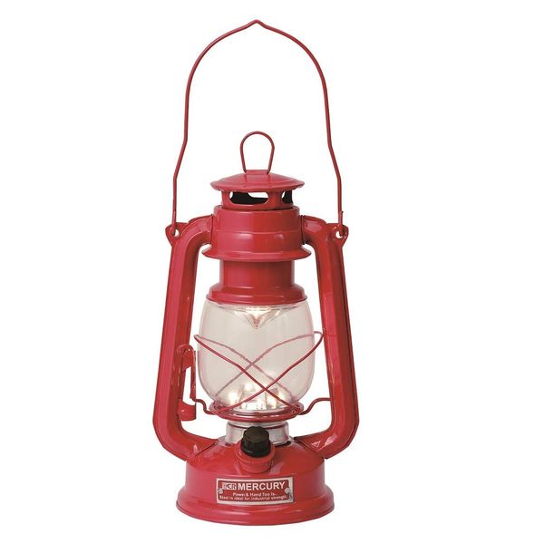 MERCURY Mercury Hurricane Lantern, LED Light, Red, Red