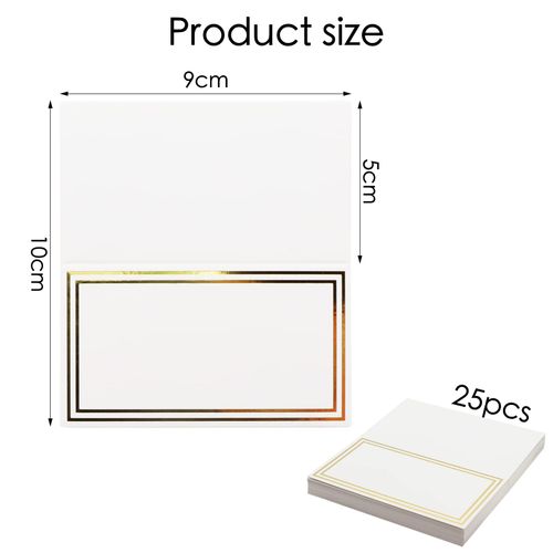 25pcs Place Cards for Table Place Name Cards,Blank Table Name Cards Table Place Seat Card Paper Tented Wedding Name Cards for Table Setting Wedding Banquets Events Birthday Dinner Party