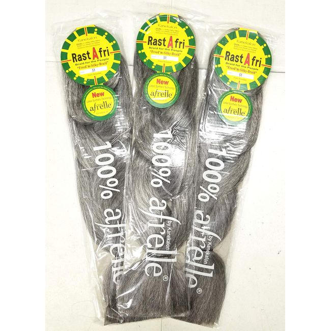 Rasta Fri Braids ( Pack of 3 ) #51 / Salt and Pepper