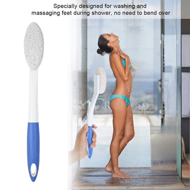 Shower Foot Scrubber with Pumice Stone, Foot Clean, Smooth, Exfoliate &  Massager Without Bending in The Shower or Bathtub, Foot Care to Dead Skin 