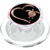Pink Sea Turtle Heart PopSockets PopGrip for MagSafe