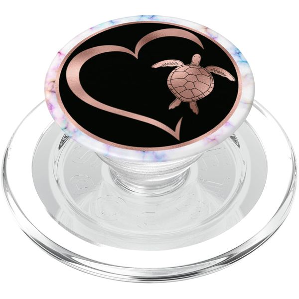 Pink Sea Turtle Heart PopSockets PopGrip for MagSafe