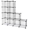 12 Cube Storage Shelf Wire Metal Grid DIY Modular Cabinet Bookcase Bookshelf 