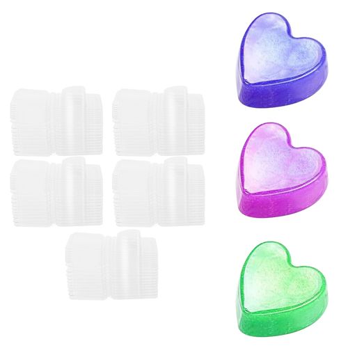 100 Packs Wax Clamshells, Single Cavity Unique Wax Containers, Clear Plastic Cube Tray for Wickless Wax Candles (Heart Shaped)