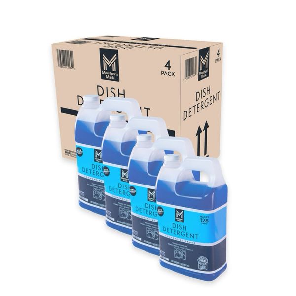 Dishwashing Liquid Original 1 Gallon, 4 Packs ~ Blue