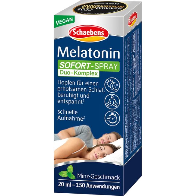 Schaebens Melatonin Sofortige Sprühen, Zuckerfrei, 20 ml