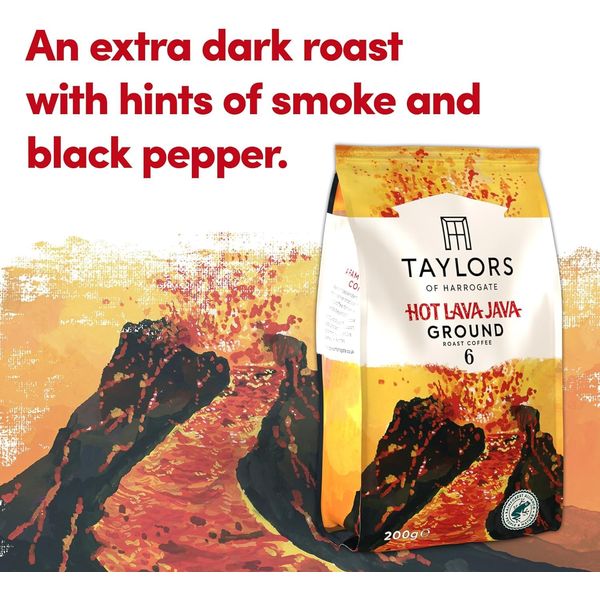 Taylors of Harrogate Ground Coffee (Each Pack 200g) Pick Any 6 from 12+ Flavours Inc. Latte, Espresso, Decaffe, Cafetiere, Lazy Sunday, Hot Lava Java, Rich Italian,Brasilia and More