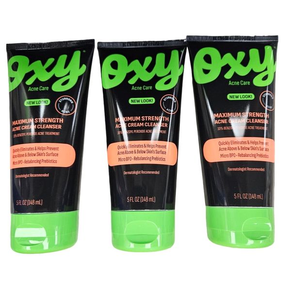 OXY Face Wash Benzoyl Peroxide 10% Acne Wash 5oz ( 3 pack ) __