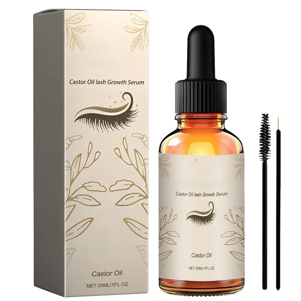 Castor Oil Vegan Growth Serum, Eyelash Growth Serum, Castor Oil Vegan Growth Serum, Castor Oil Lash Growth Serum, Promote Eyelash Growth, Longer and Thicker (1PCS)