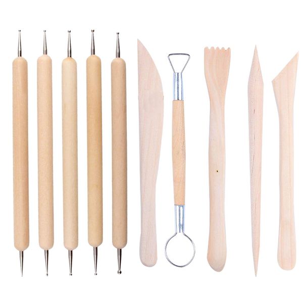 10 PCS Clay Modelling Tools, Sculpting Tools Clay Pottery Tools Polymer Clay Tools and Clay Sets Painting Dots Tools Ceramic Clay Pottery Set for Adults Beginners