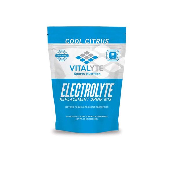 Vitalyte Natural Electrolyte Powder Drink Mix, Gluten Free, 40 2 Cup Servings Per Container (COOLCITRUS-2PACK)