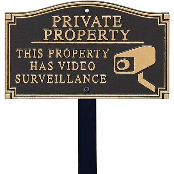 Weather-Resistant Aluminum Private Property Sign with Bold Text and Ground Stake