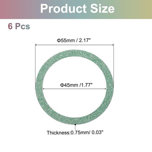 uxcell 6 Pcs Magnetic Adapter Ring, Universal Magnetic Wireless Charger Conversion Kit Sparkle Magnetic Metal Ring Adhesive Sticker Ring for Phone Case, Green