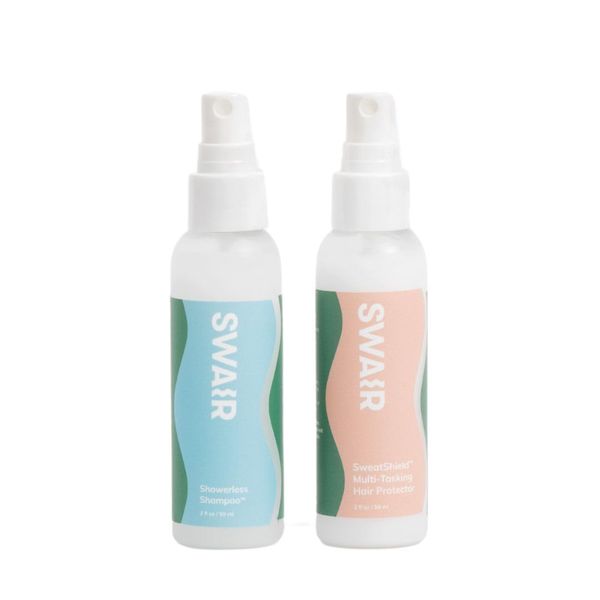 SWAIR Sampler Travel Size - Showerless Shampoo & SweatShield Leave-In - Clean Ingredients - Perfect for Gym Bag or Carry-On