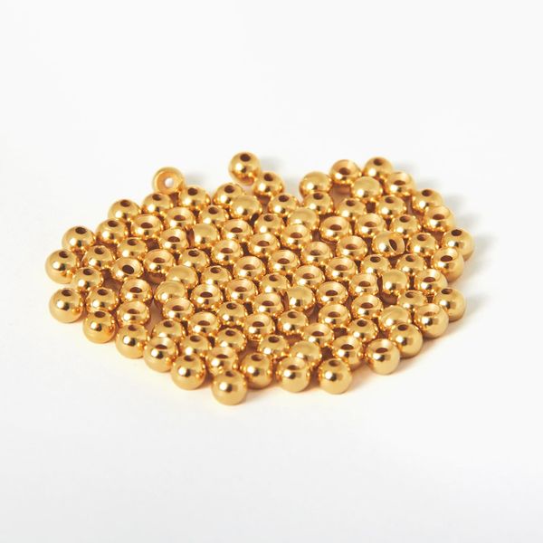 ANGLER DREAM Fly Tying Beads 100 PC/LOT Tungsten Beads Nymph Head Ball Fly Tying Materials (Gold, 2.45 mm,100pcs)