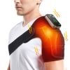 2PCS Cordless Heated Knee Massager Vibration Heating Shoulder Brace Support Wrap
