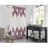 Tropik Home Quality Extra Wide Fabric Shower Curtain - Patchwork (240X180CM)