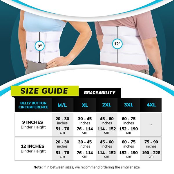 BraceAbility Plus Size Abdominal Binder for Post Surgery Recovery - Bariatric Stomach Hernia Belt, Post Partum Waist Binder, Diastasis Recti Obese Belly Support Band for Big Men and Women (3XL 12")