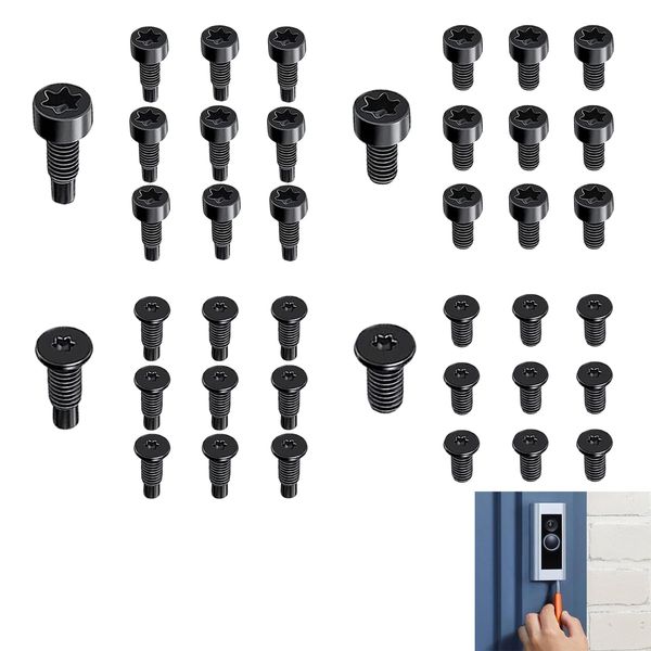 40Pcs Ring Doorbell Screws, Ring Doorbell Screws Replacement Video Doorbell, Replacement Security Spare Screws Compatible Ring Doorbell Accessories, Ring Doorbell Security Screws Video Doorbell