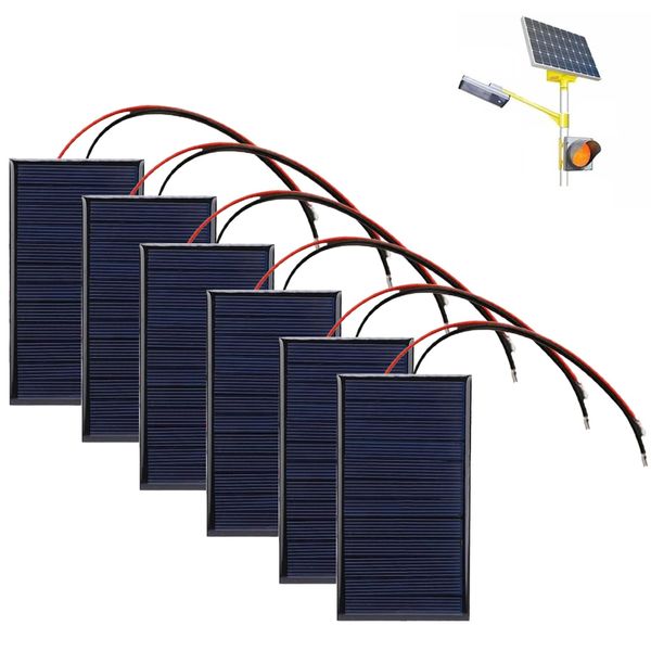 6 Stück 62 x 36 mm Mini Solarpanel, 3V 0,27W 90mA Mikro-Mini-Solar-Panel-Zellen Sonnenkollektor Mikro Solarmodule für Sonnenenergie Heimwerken DIY Wissenschaft Projekte Spielzeug Akku-Ladegerät