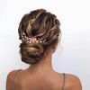 Edary Leaf Bride Wedding Hair Comb Rhinestone Bridal Hair Pieces Pearl Wedding Headpiece for Brides Crystal Hair Accessories for Women and Girls