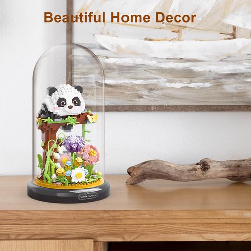 QARULUS Panda Flower Building Set for Adult Plant Friend Set Bonsai Tree Party Favors for Kids Animal Building Blocks Valentines New Year Easter Birthday Gift for Boys Girls Age 6-12+(Panda Flowers)