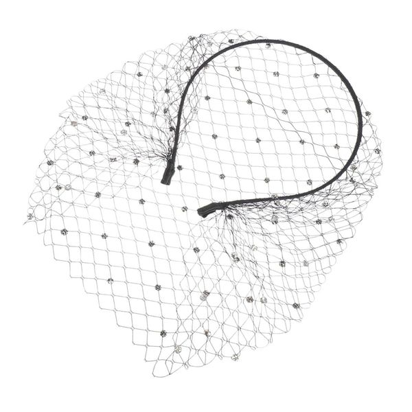 BZKSER schleier schwarz -1pcs Fascinator Schwarz Mesh Schleier Stirnband der 1920er Jahre Damen Kopfschmuck Fascinator Hochzeit Teeparty Abschied Damen Schleier Braut Kopfschmuck 50er Jahre Fascinator