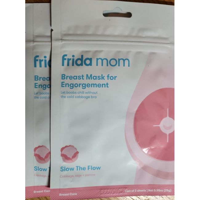 2 Packs Frida Mom Sheet Breast Masks For Engorgement w/ Cabbage, Sage & Jasmine