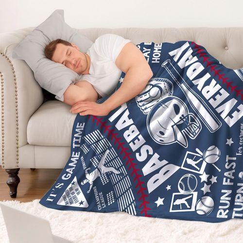 CZZDERAM Baseball Blanket for Boys Teen,Baseball Everyday,Soft Baseball Blanket Gifts,Cozy Flannel Fleece Bed Sports Blankets Throw Blanket for Kids and Adults for Couch Bed Sofa Home Decor 50""x60""