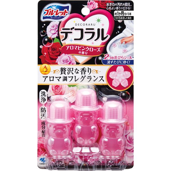 Bluelet Decorative Inside Toilet Bowl Odor and Stain Resistant Petal Gel Aroma Pink Rose Scent Approx. 30 Day Supply