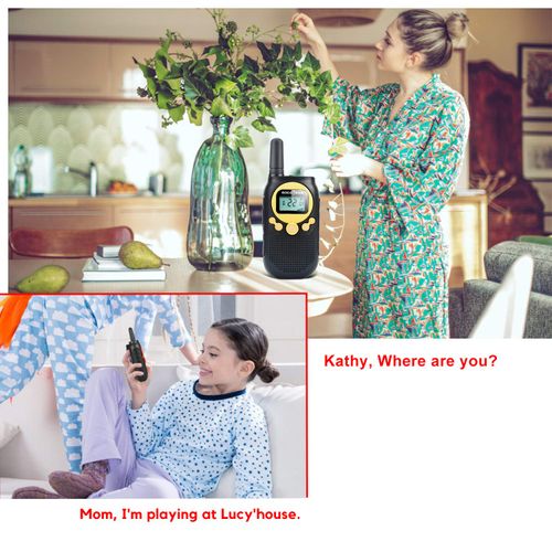 Walkie Talkies for Adults Rechargeable Two Way Radio 5 Miles Long Range with Flashlight 22CH 0.5W Easy to Use Yellow FRS License Free Radios,Camping Accessoies Walkie for Family Outdoor Activities