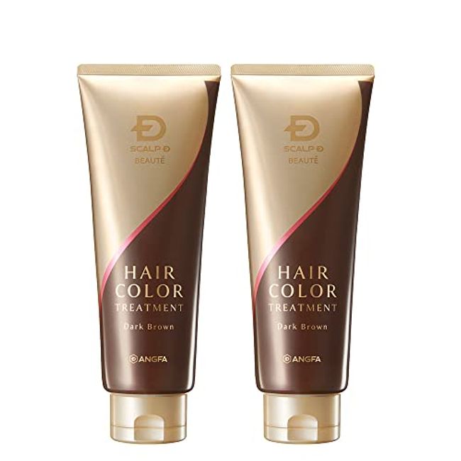 Scalp D Beaute Hair Color Treatment, Dark Brown, Set of 2, Dye for Gray Hair, Deep Dye, For Women, Salon Finish, Easy at Home, Volume, Glossy, Full Dye