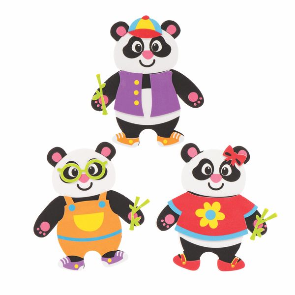 Baker Ross Panda Mix & Match Magnet Kits - Pack of 8, Chinese New Year Craft Kit, Crafts for Kids (FE354)