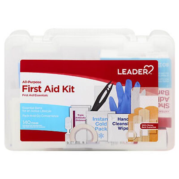 Leader All Purpose First Aid Kit Essentials  for Home and Travel 140 count