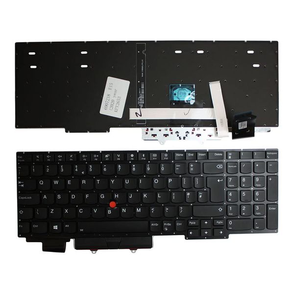 Power4Laptops UK Layout With Pointer Backlit Black Replacement Laptop Keyboard Compatible With Lenovo V185820BK1