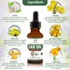 Organic Ear Oil for Ear Infection - Natural Eardrops for Ear Pain, Swimmer's Ear & Wax Removal - Kids, Adults, Baby, & Dog Earache Remedy - Ear Drops with Mullein, Garlic, Calendula Made in USA