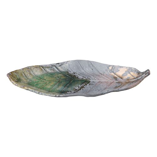 Banko Ware 16051 Iga Kinsai Park Leaf Long Plate with Long Square Plate Diameter Approximately 8.7 inches (22 cm), Made in Japan