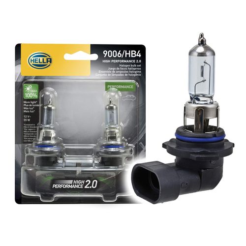 HELLA 9006 2.0TB Twin Blister Kit High Performance Bulb, 12V, 55W, 2 Pack,Black