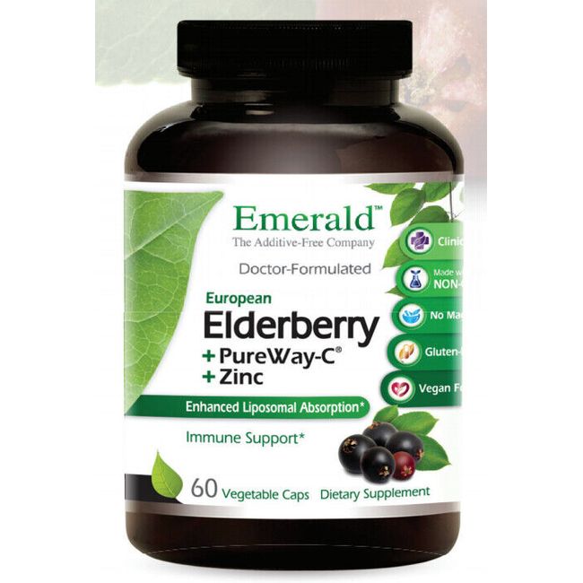 Elderberry + PureWay-C + Zinc by Emerald, 60 capsule