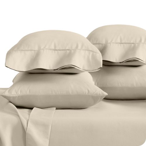 Bare Home Microfiber Bulk Pillow Cases - Standard/Queen Size Set of 4 - Cooling Pillowcases - Double Brushed - Sand Pillowcases 4 Pack - Easy Care (Standard - 4 Pack, Sand)