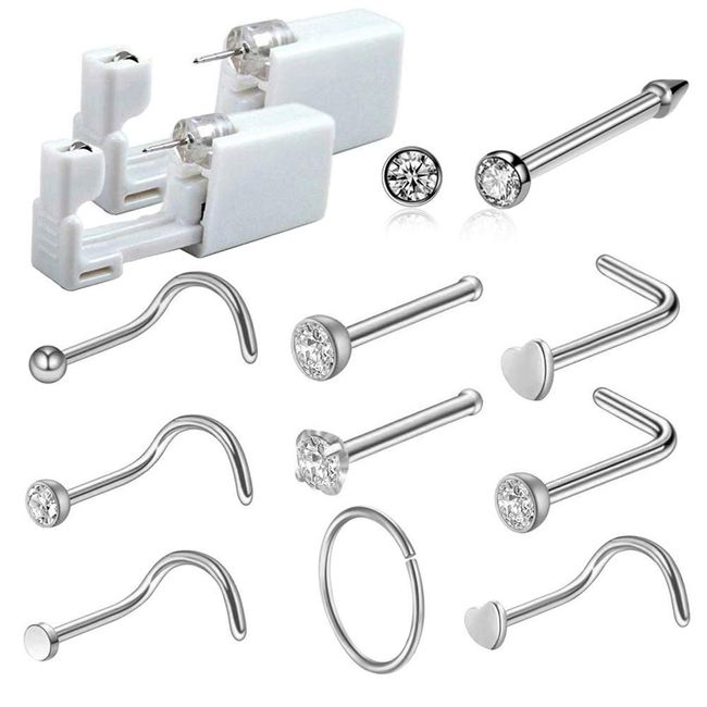  Self Nose Piercing Gun Self Nose Piercing Gun Kit Safety Nose  Piercing Gun Kit Tool (Black) : Beauty & Personal Care