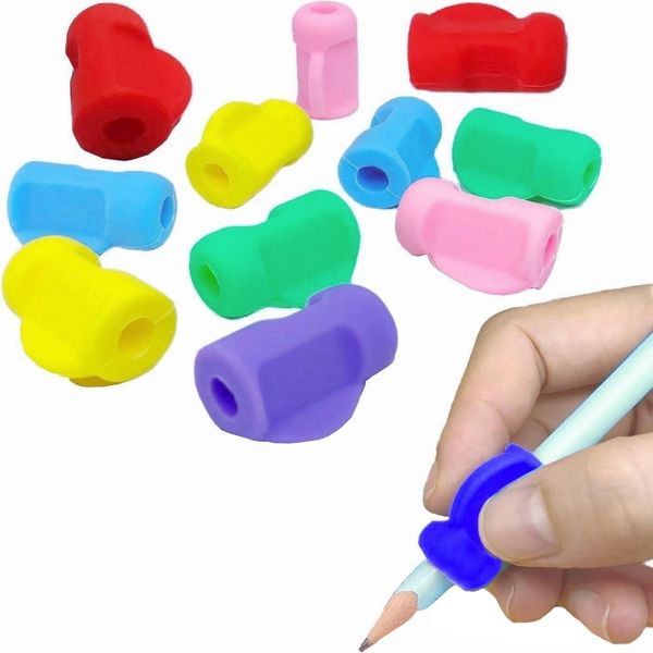Jingleer 10 x Schreibhilfe für Stift Kinder Stifthaltung Hilfe Kinder Schreiblernhilfe Grip Schreiblernstift Bleistift Griffe Kinder Stifthalter
