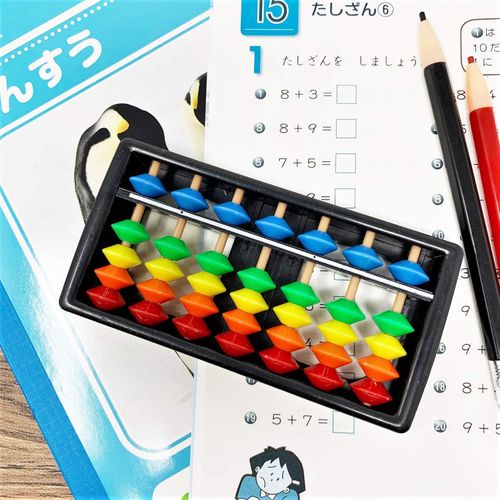 REONAS Kids Abacus Mini Abacus S Children Calculator Rainbow Color Soroban 7 Digit 4 Ball Home Learning Calculator for Toddlers Kids Beginners Elementary School Home Practice (s)