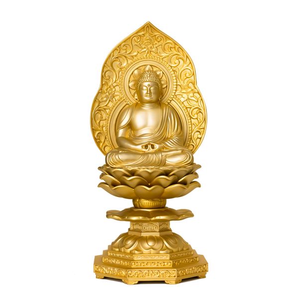 Amitabha Buddha Statue Seated Statue, 5.9 inches (15 cm) (Gold Plated/24K Gold), Buddhist: Shuun Makita Prototype _ "Tendai Sect" Takaoka Copperware (Amidanyorra)