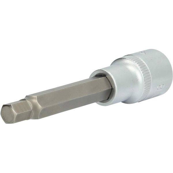 BRILLIANT TOOLS BT022873 1/2 Inch Hex Socket Bit Socket, 100 mm Long, 8 mm [Powered by KS Tools]