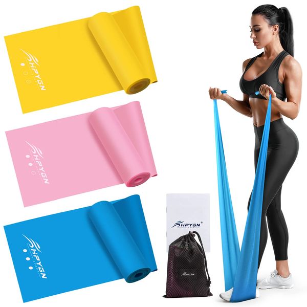 Exercise Resistance Bands, Physical Therapy Bands, Strength Training, Yoga, Pilates, Stretching, Non-Latex Elastic Band with Different Strengths,Workout Bands for Home