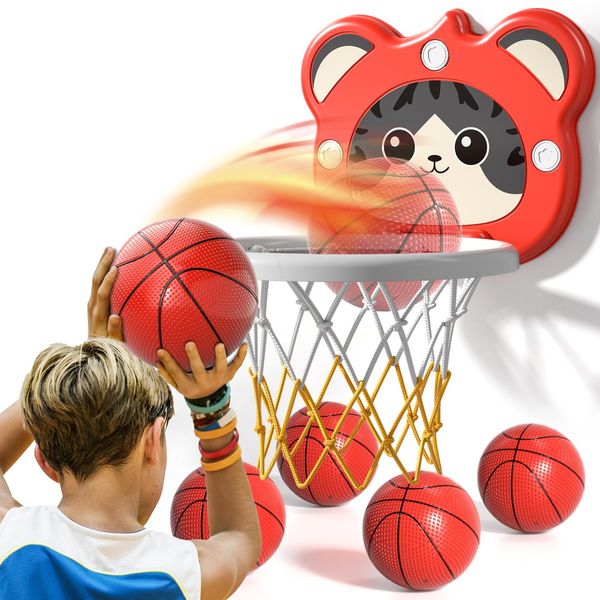 WATUDOU Toddler Basketball Hoop Indoor Toys Gifts for 3 4 5 Year Old Boys Kids, Indoor Mini Basketball Hoop for Toddler Kids Boys Ages 3-5 4-6, Ideal 3 4 5 6 Year Old Boys Birthday Gifts